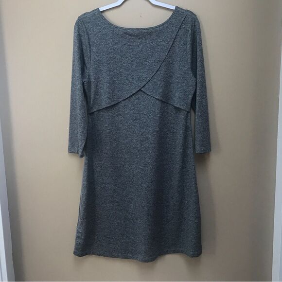 LN Patagonia Gray See Brook 3/4 Sleeve Heathered Dress (M) - Picture 3 of 10